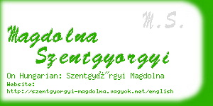 magdolna szentgyorgyi business card